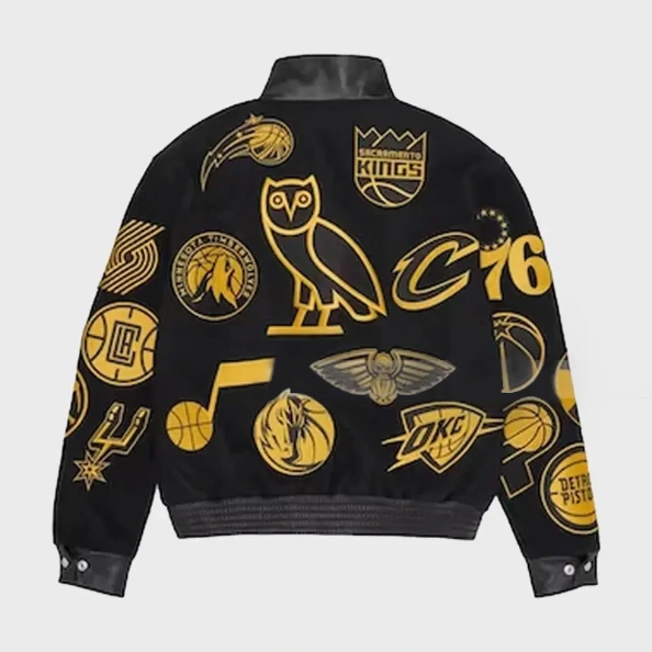 Ovo Black Nba Varsity Jacket - Image 2