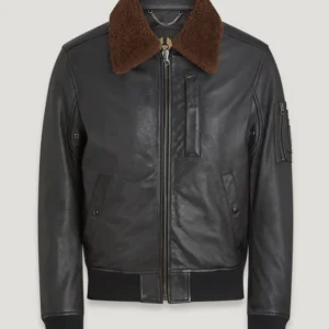 Men's Shearling Black Leather Jacket