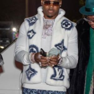 Amari Cooper White Faux Fur Vest