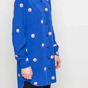 Bake Off Noel Fielding Smiley Face Blue Shirt