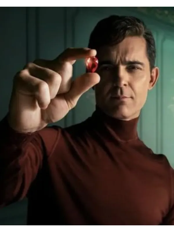 Berlin Tv Series 2023 Burgundy Turtle Neck Sweater - Image 3