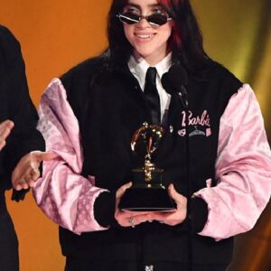 Billie Eilish the 2024 Grammy Awards Barbie Varsity Jacket