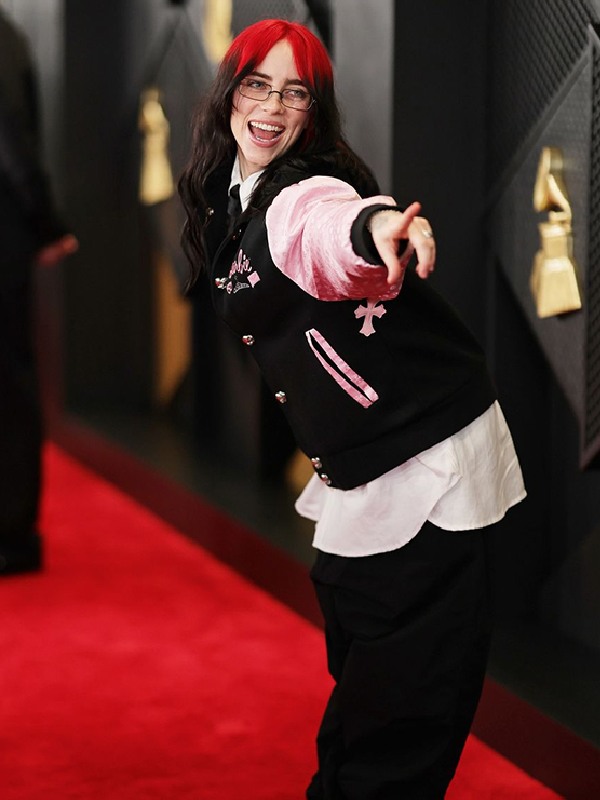 Billie Eilish the 2024 Grammy Awards Barbie Varsity Jacket - Image 2