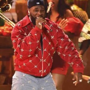 Burna Boy Concert 2024 Red Jacket