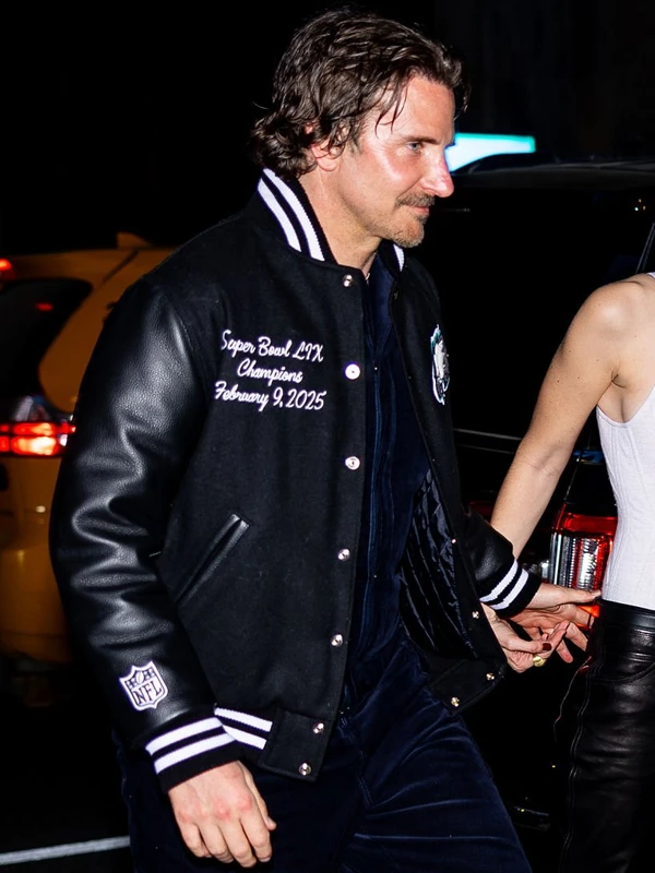Bradley Cooper Eagles Black Varsity Jacket - Image 5