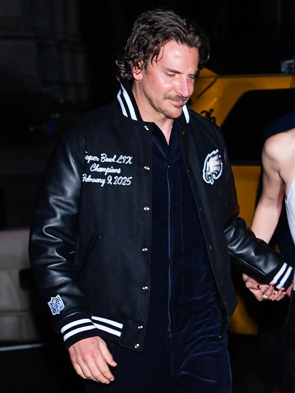 Bradley Cooper Eagles Black Varsity Jacket