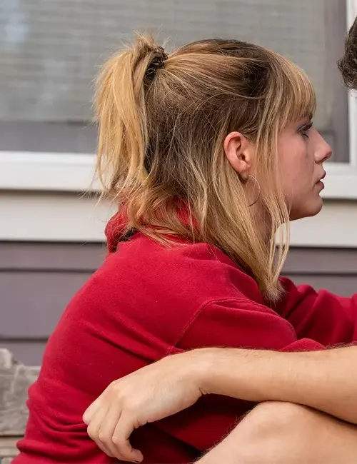 The Greatest Hits Lucy Boynton Red Hoodie