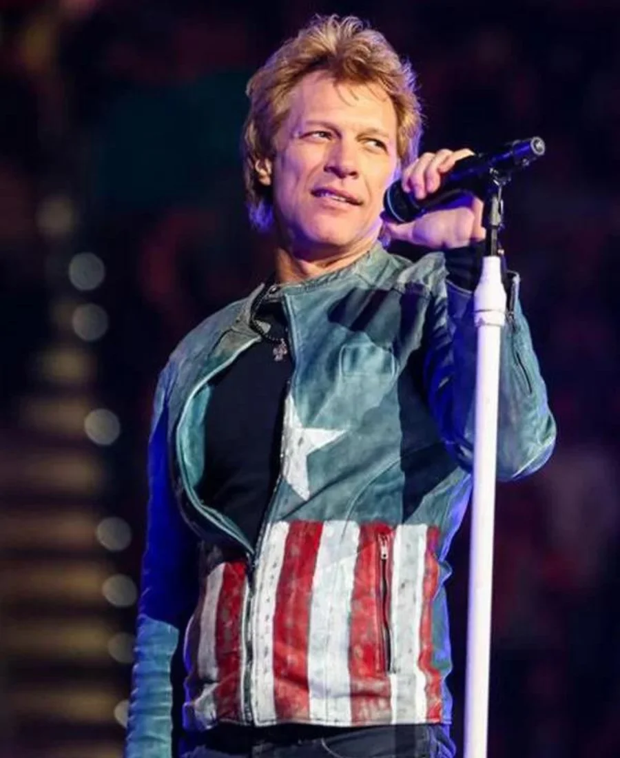 Jon Bon Jovi Captain America Leather Jacket - Image 3