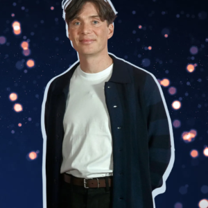 Cillian Murphy Blue Striped Cardigan Sweater