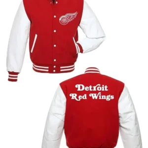 Detroit Red Wings Red and White Varsity Jacket