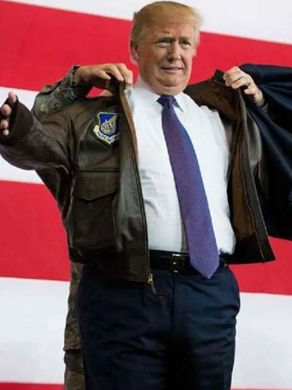 Donald Trump A2 Flight Bomber Leather Jacket - Image 2