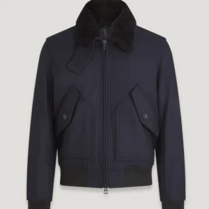 Men's Classic Blue Bomber Jacket