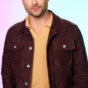 Hitman 2024 Glen Powell Suede Trucker Jacket