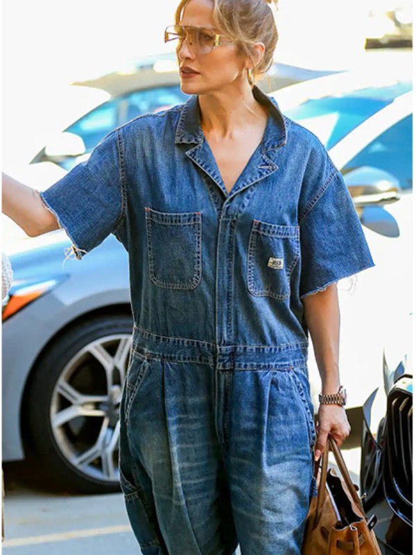Jennifer Lopez Blue Denim Jumpsuit - Image 4