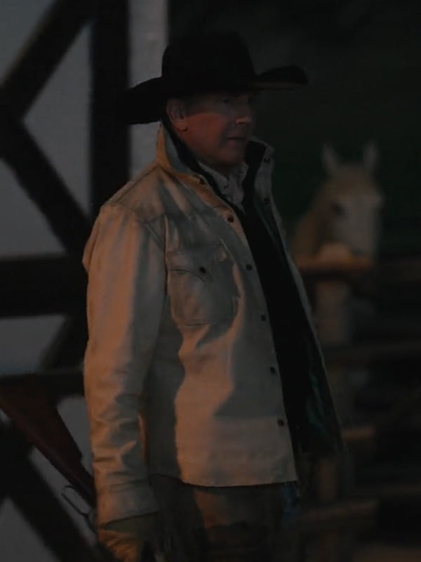 Yellowstone John Dutton White Jacket - Image 4