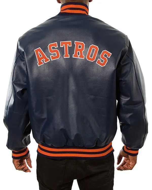 Men’s Astros Leather Jacket - Image 2