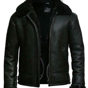 Men’s Black Aviator Bomber Jacket