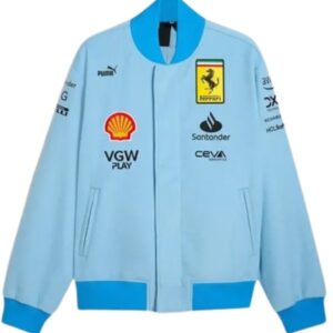 Ferrari Blue Miami Grand Prix Bomber Jacket