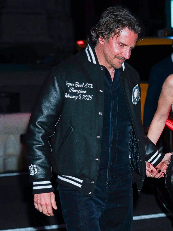 Bradley Cooper Eagles Black Varsity Jacket - Image 6