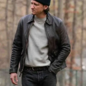 Lewis Pullman Riff Raff Dark Brown Leather Jacket