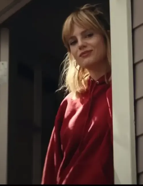 The Greatest Hits Lucy Boynton Red Hoodie - Image 2