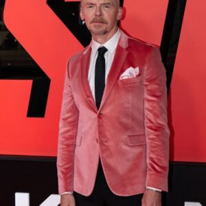 Simon Pegg Pink Velvet Blazer