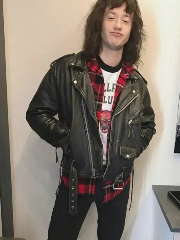Stranger Things Eddie Munson Biker Leather Jacket - Image 2