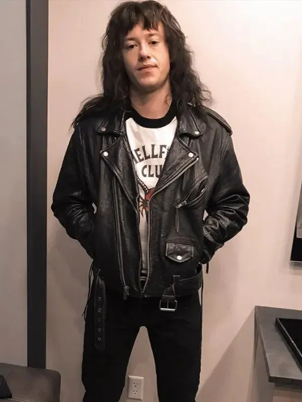 Stranger Things Eddie Munson Biker Leather Jacket