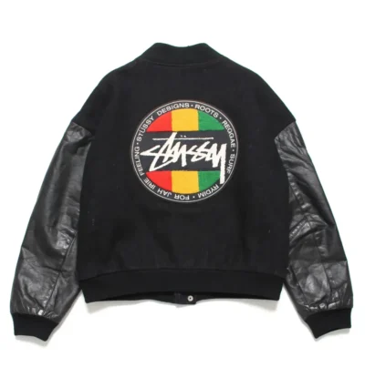 Stussy 1988 Vintage Homeboy Black Wool & Leather Varsity Jacket