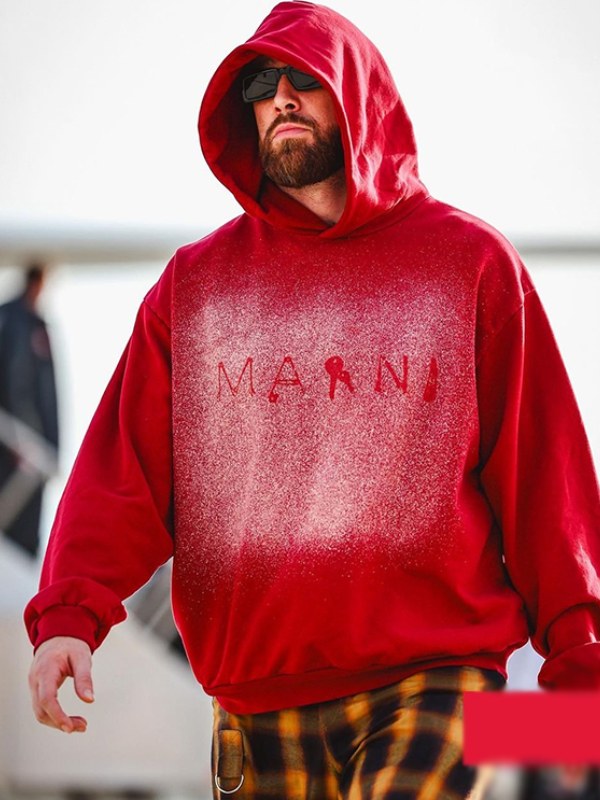 Travis Kelce Marni Red Hoodie