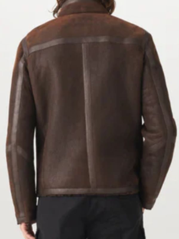 Men's Brown Tundra Shearling Jacket - Image 2