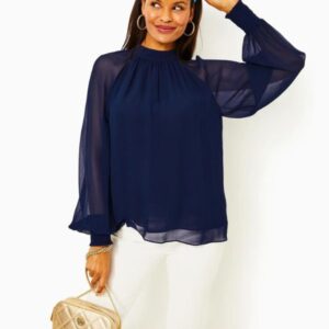 Ellielynn Long Sleeve Top Low Tide Navy