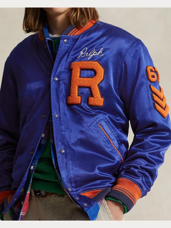 Ralph Lauren Satin Letterman Jacket - Image 3