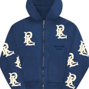 Rolling Loud Applique Navy Zipper Hoodie