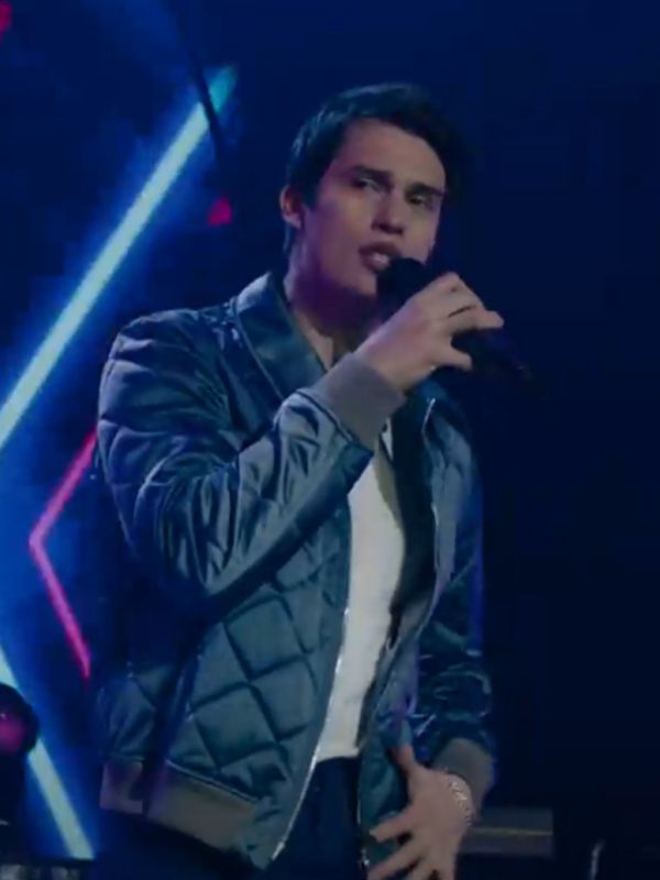 Nicholas Galitzine The Idea Of You Blue Bomber Quilted Jacket - Image 3