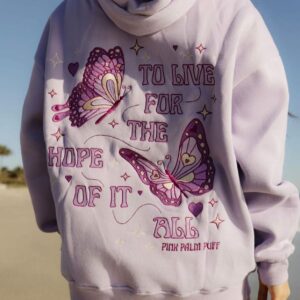 Pink Palm Puff To Live For The Hope of It All Hoodie