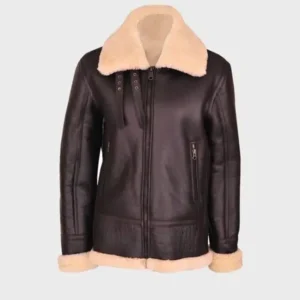 Womens Brown Shearling Leather Jacket