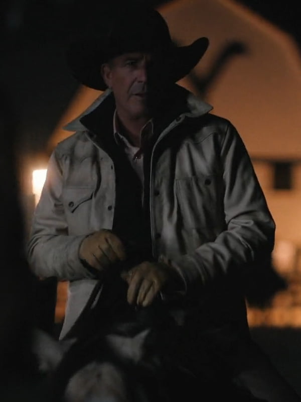 Yellowstone John Dutton White Jacket - Image 3