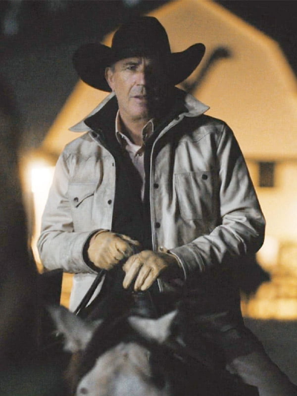 Yellowstone John Dutton White Jacket - Image 2