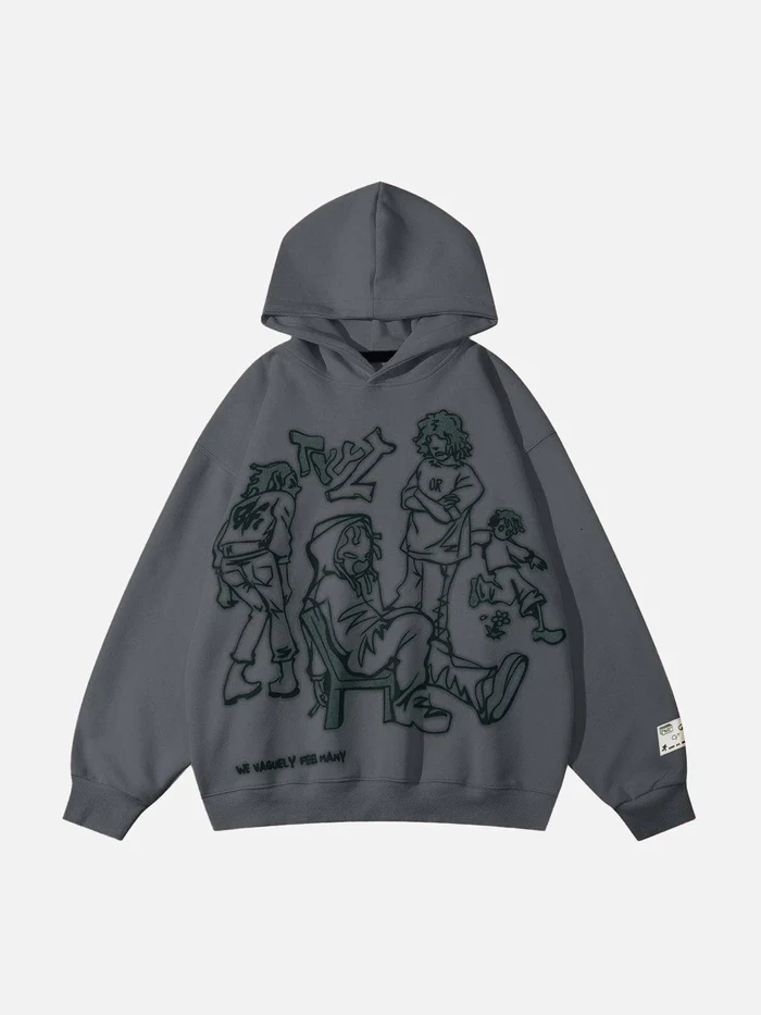 Aelfric Eden Cartoon Line Character Hoodie - Image 5