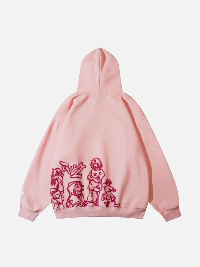 Aelfric Eden Cartoon Line Character Hoodie - Image 2